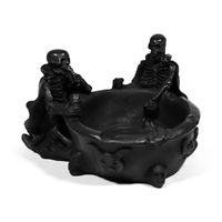 Resin 2 Skeleton Skull Ashtray