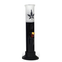 12 Inch Straight With Decal Print with Frost - Black