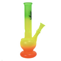 10 Inch Rasta Leaf Design Glass Ice Catcher Bong