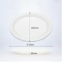 BioBox Sugarcane 9&quot;x 11&quot; Oval Plate (500pcs) (can be sold separately in packs of 50)
