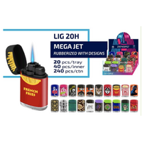 Zengaz Mega Jet Lighter 40pc - LIG20H Mix Designs