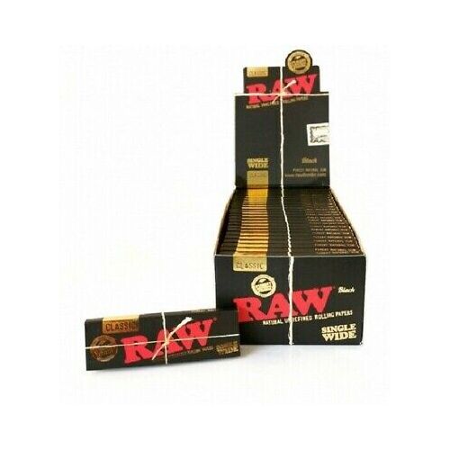 RAW Black Classic Single Wide 50 packs per box