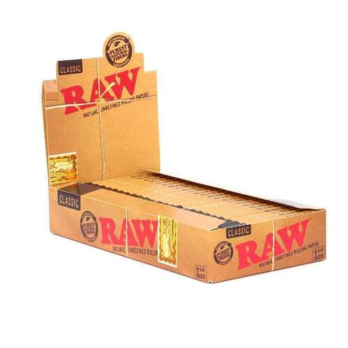 Raw Classic 1 1/4 Size Rolling Papers 24BOX 50 LEAVES