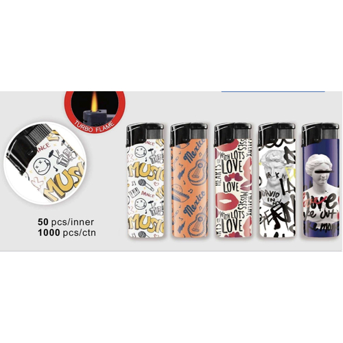 Flameclub Clear Windproof Lighter - Art
