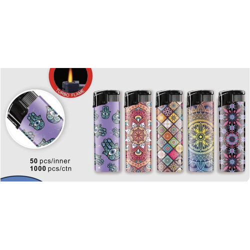 Flameclub Clear Windproof Lighter - Mandala