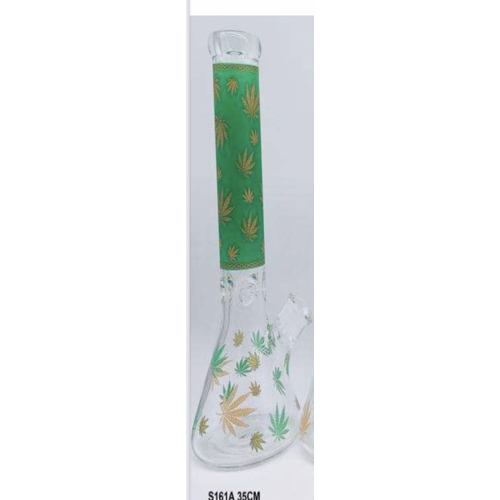 S161 - A Gree Leaf Print Print 7mm Thick 35cm